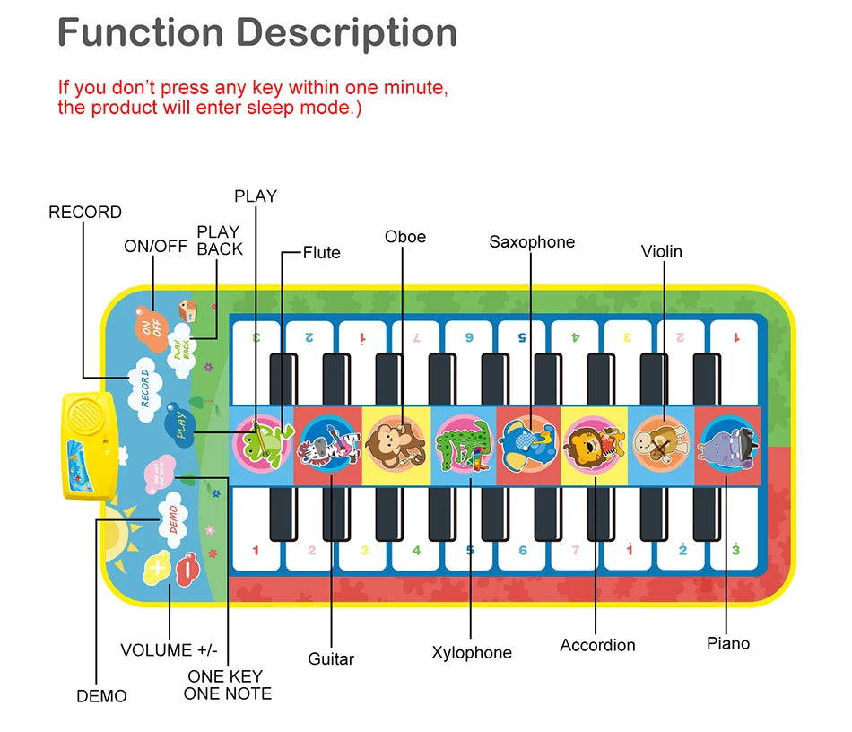 Big Fun for Little Feet – 20-Key Dance & Play Piano Mat ATTENTION delivery 7-10 working days