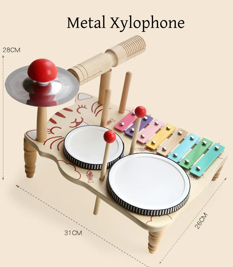 Montessori Baby Drum & Xylophone – Wooden Musical Instruments for Toddlers ATTENTION delivery 7-10 working days