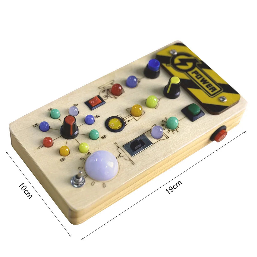 Montessori Wooden Busy Board with LED Lights & Buttons ATTENTION delivery 7-10 working days