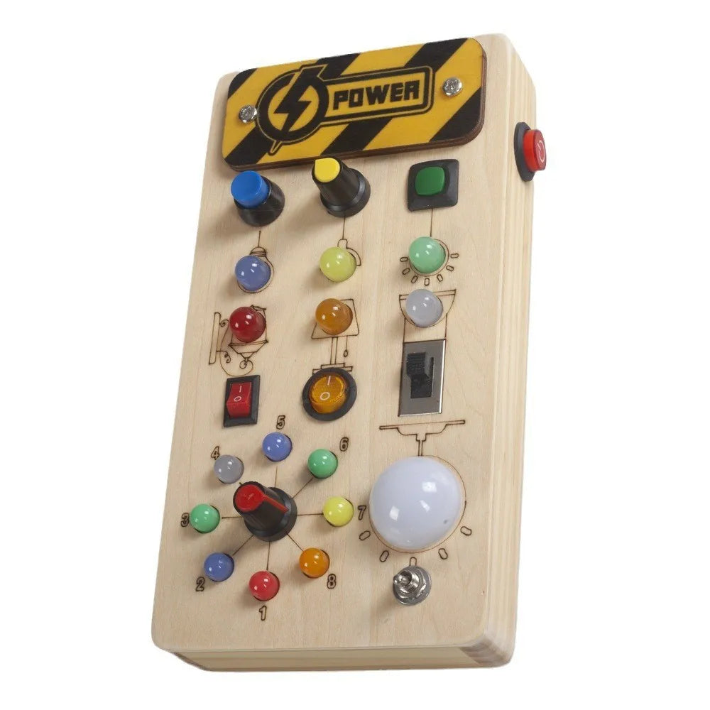 Montessori Wooden Busy Board with LED Lights & Buttons ATTENTION delivery 7-10 working days