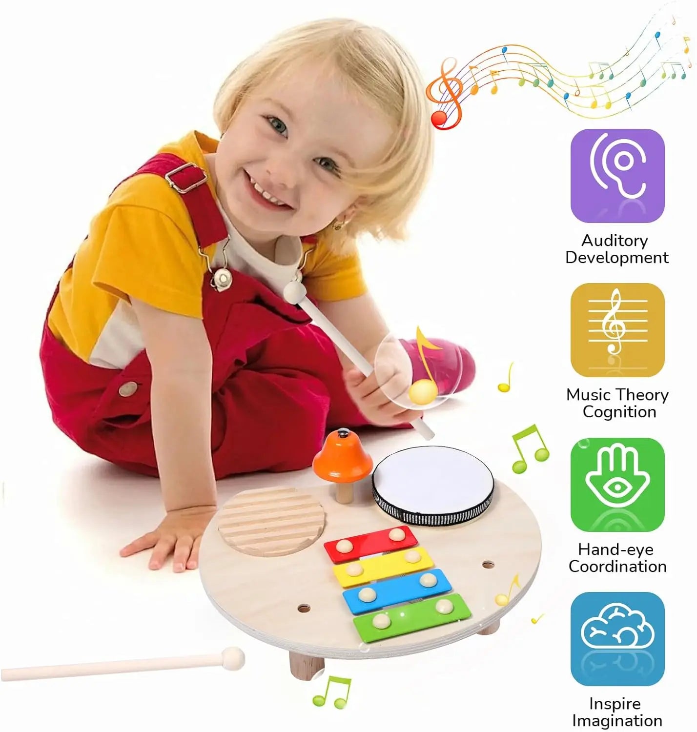 Montessori Baby Drum & Xylophone – Wooden Musical Instruments for Toddlers ATTENTION delivery 7-10 working days