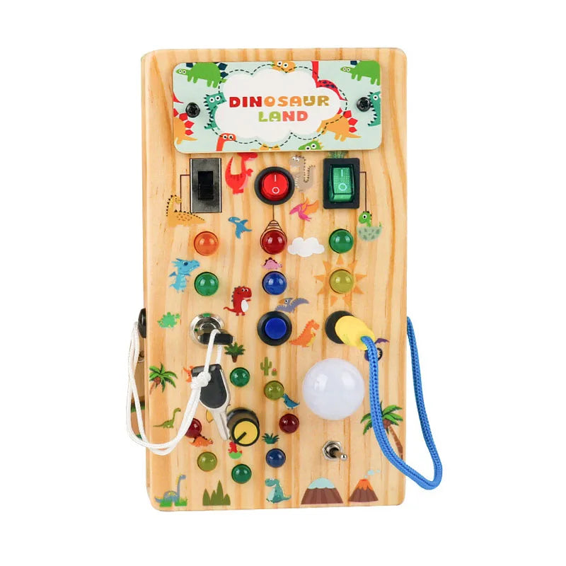 Montessori Wooden Busy Board with LED Lights & Buttons ATTENTION delivery 7-10 working days