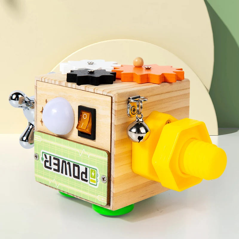 Montessori Wooden Busy Board with LED Lights & Buttons ATTENTION delivery 7-10 working days