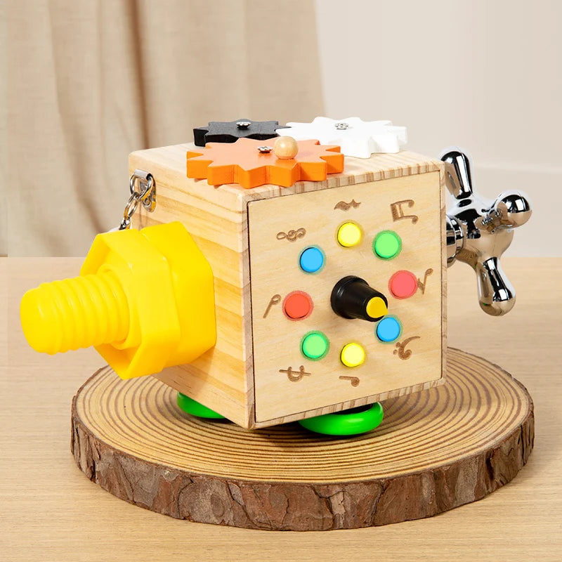 Montessori Wooden Busy Board with LED Lights & Buttons ATTENTION delivery 7-10 working days