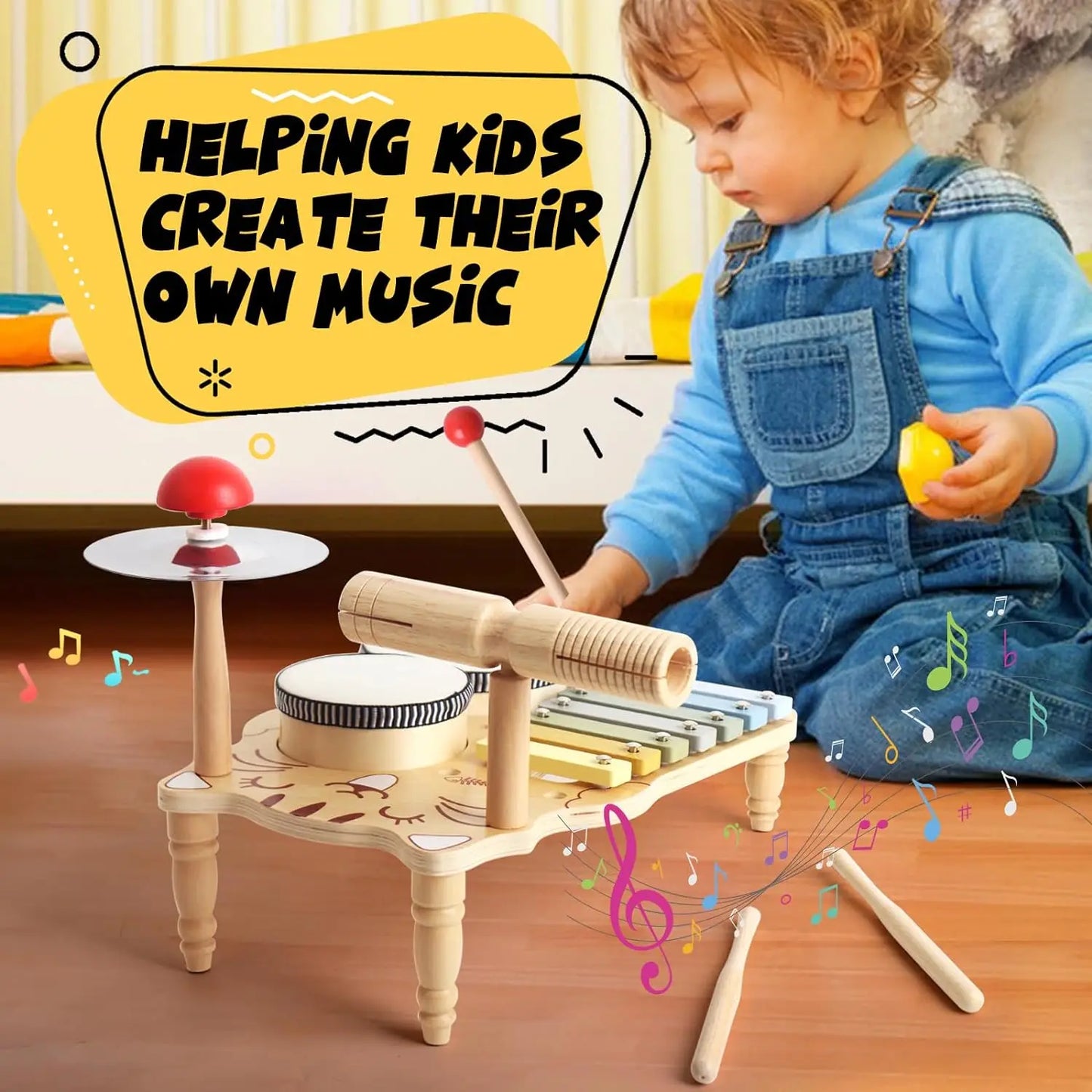 Montessori Baby Drum & Xylophone – Wooden Musical Instruments for Toddlers ATTENTION delivery 7-10 working days
