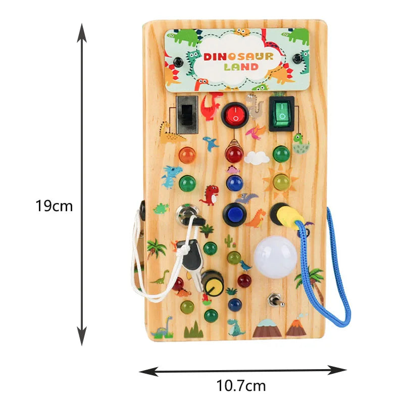 Montessori Wooden Busy Board with LED Lights & Buttons ATTENTION delivery 7-10 working days