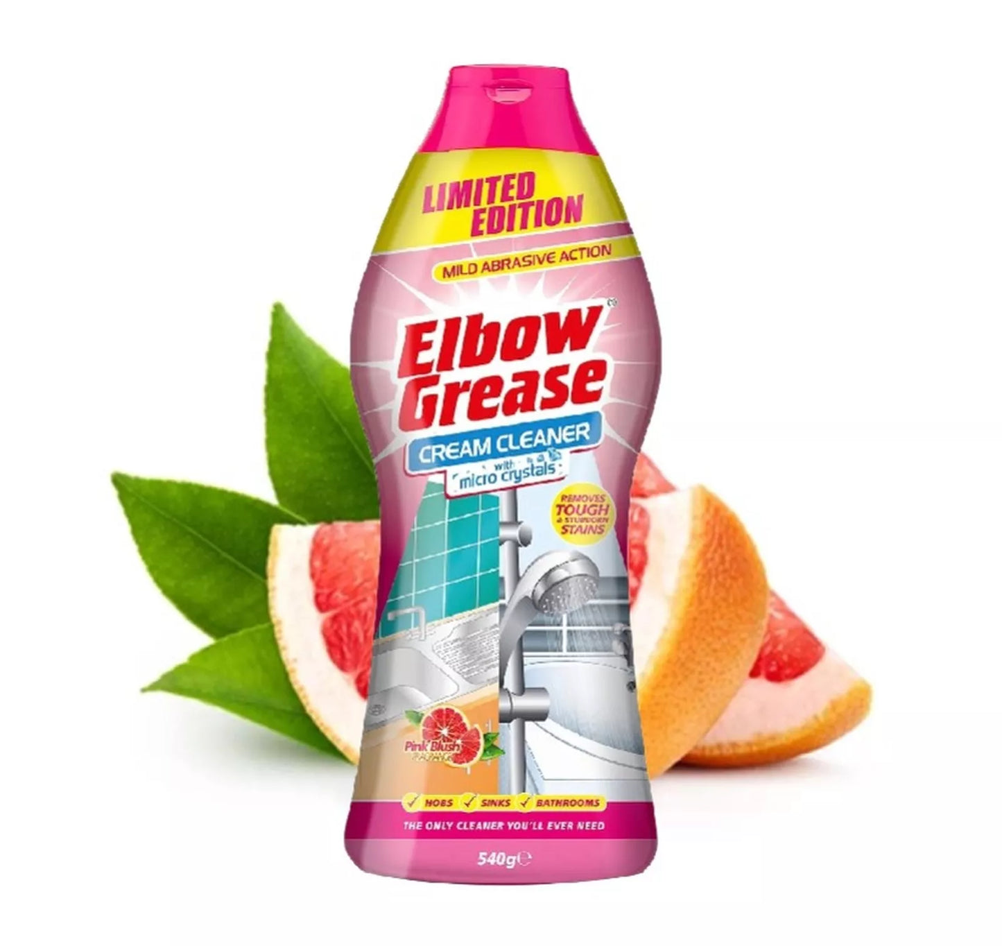 3 x Elbow Grease Cream Cleaner Pink Blush Mild Abrasive All Purpose Cleaner 540g