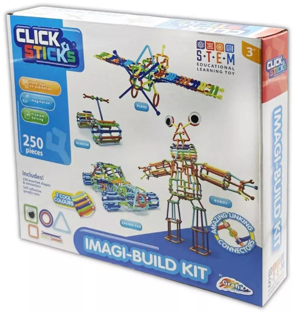 Children's construction set Click Sticks Imagi-Build, 250 pcs.