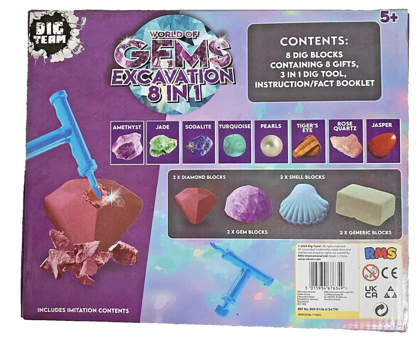 8 In 1 World Of Crystals Excavation Kit Set, For Children 5+