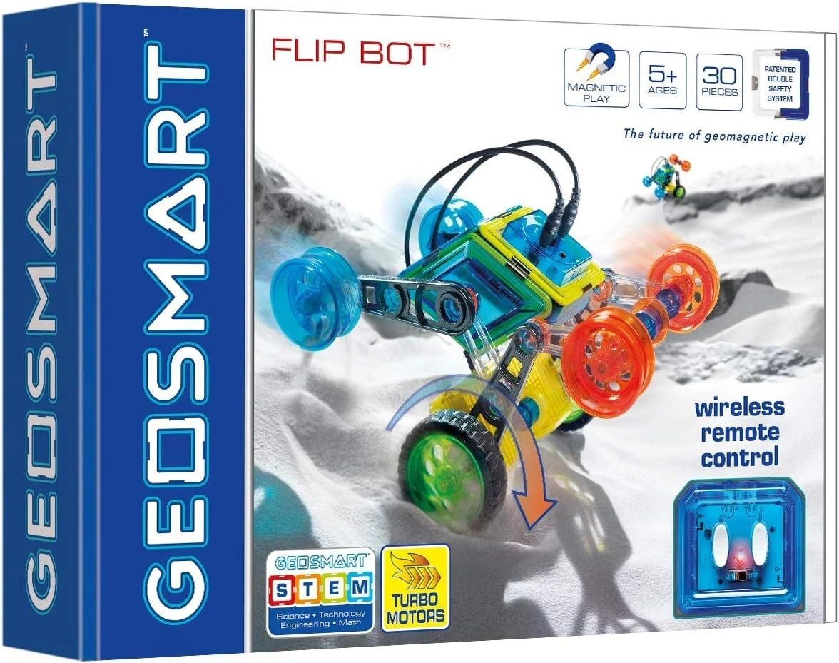 GeoSmart Flip Bot With Wireless Remote Control Magnetic Play 30 PCs 5+ Years