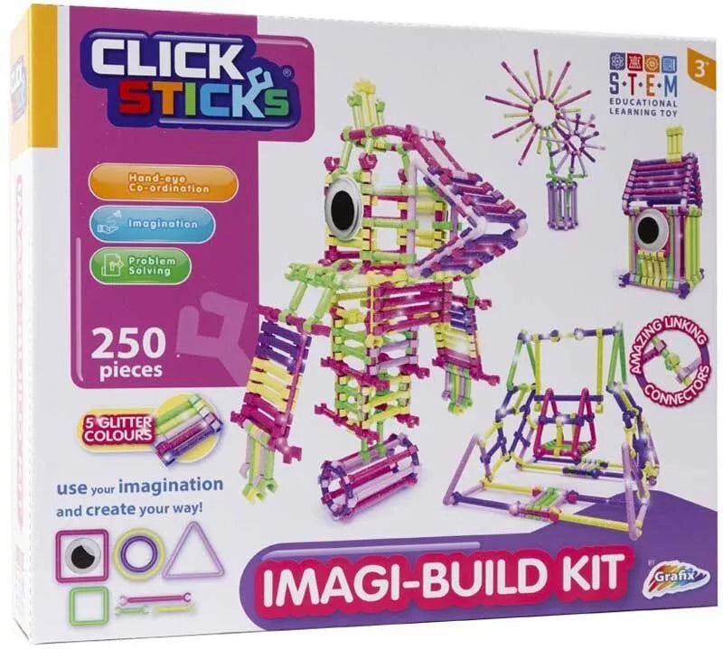 Children's construction set Click Sticks Imagi-Build, 250 pcs.