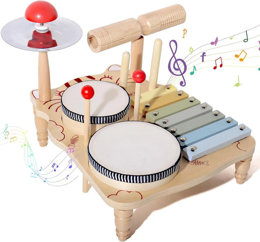 Montessori Baby Drum & Xylophone – Wooden Musical Instruments for Toddlers  ATTENTION delivery 7-10 working days