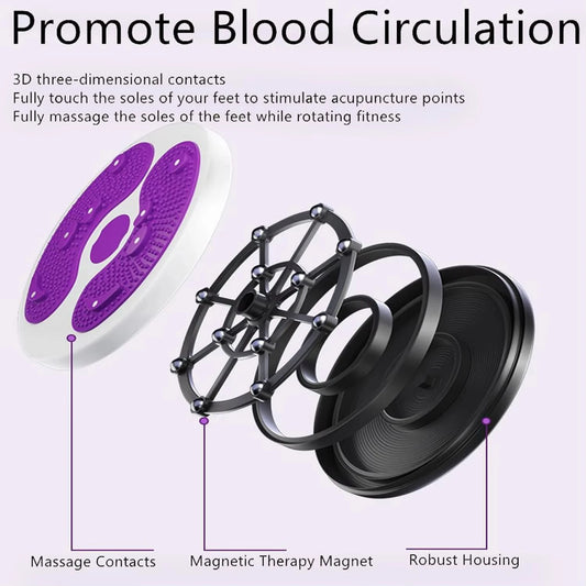 Waist Twisting Disc with Magnetic Foot Massage – Portable Fitness Tool. ATTENTION delivery 7-10 days