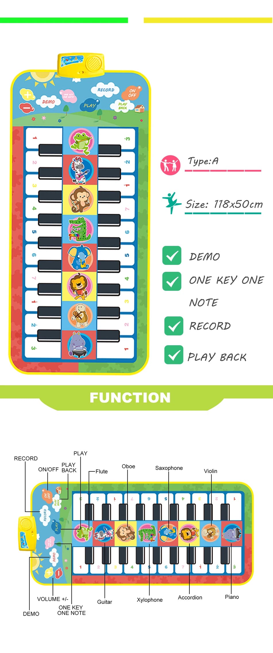 Big Fun for Little Feet – 20-Key Dance & Play Piano Mat ATTENTION delivery 7-10 working days