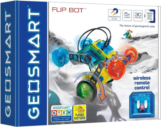 GeoSmart Flip Bot With Wireless Remote Control Magnetic Play 30 PCs 5+ Years