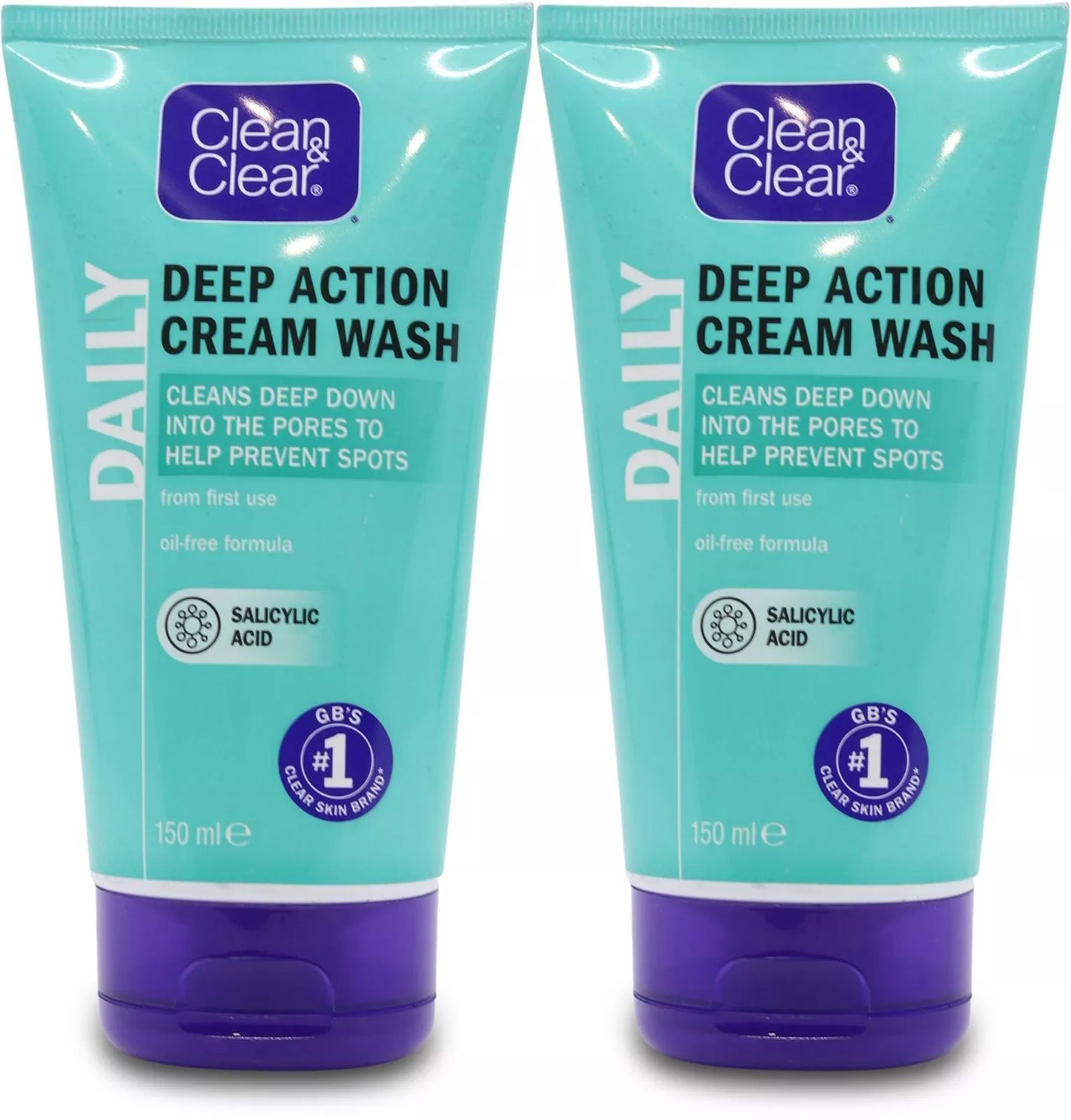 Clean & Clear Daily Deep Action Cream Wash 150ml