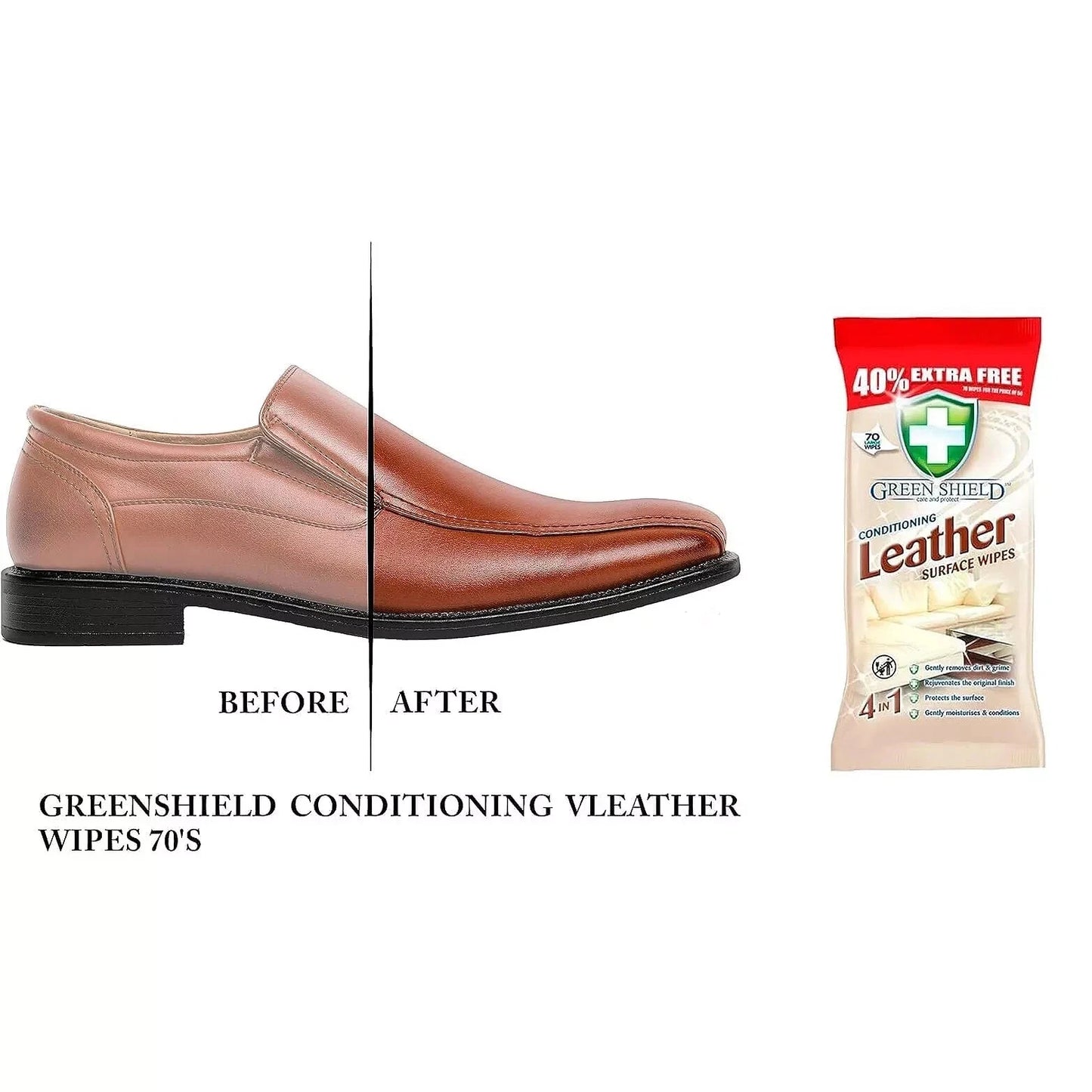 Green Shield Leather Surface Wipe Conditioning Dirt Grime Protect 210 Wipes