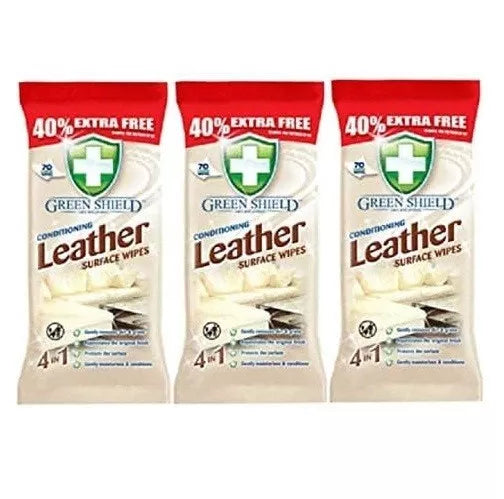 Green Shield Leather Surface Wipe Conditioning Dirt Grime Protect 210 Wipes
