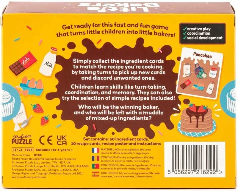Professor Puzzle | Little Bakers | Fun Baking Themed Card Game For Kids Ages 4+